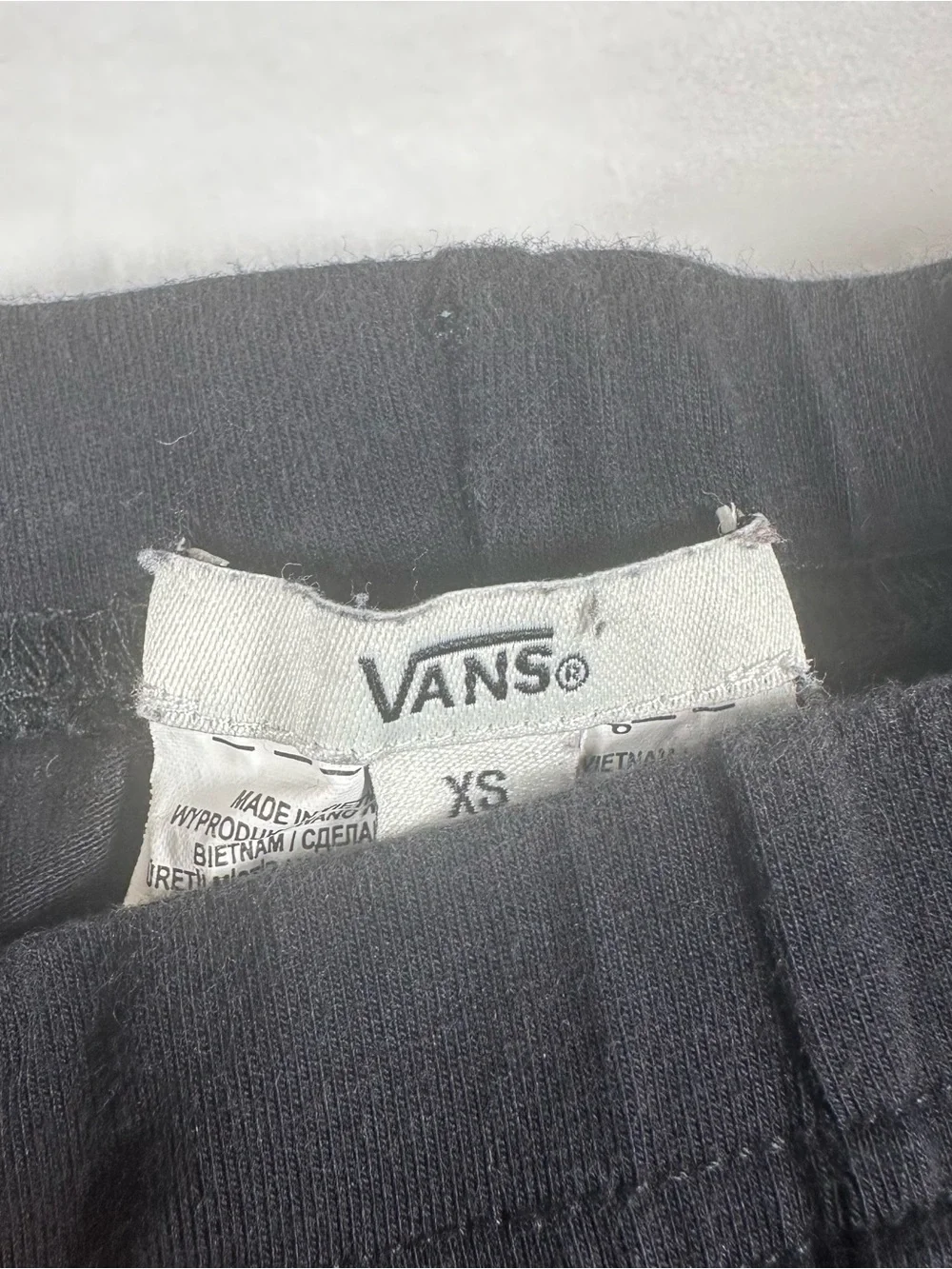 Vans Black Bike Shorts with White Checker Stripe
